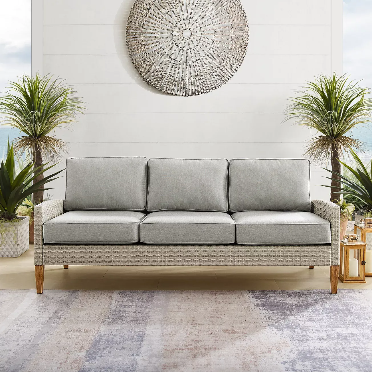 Crosley Capella Outdoor Wicker Sofa