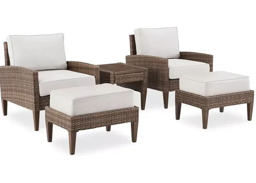 Sparrow & Wren Capella 5 Piece Outdoor Wicker Chair Set