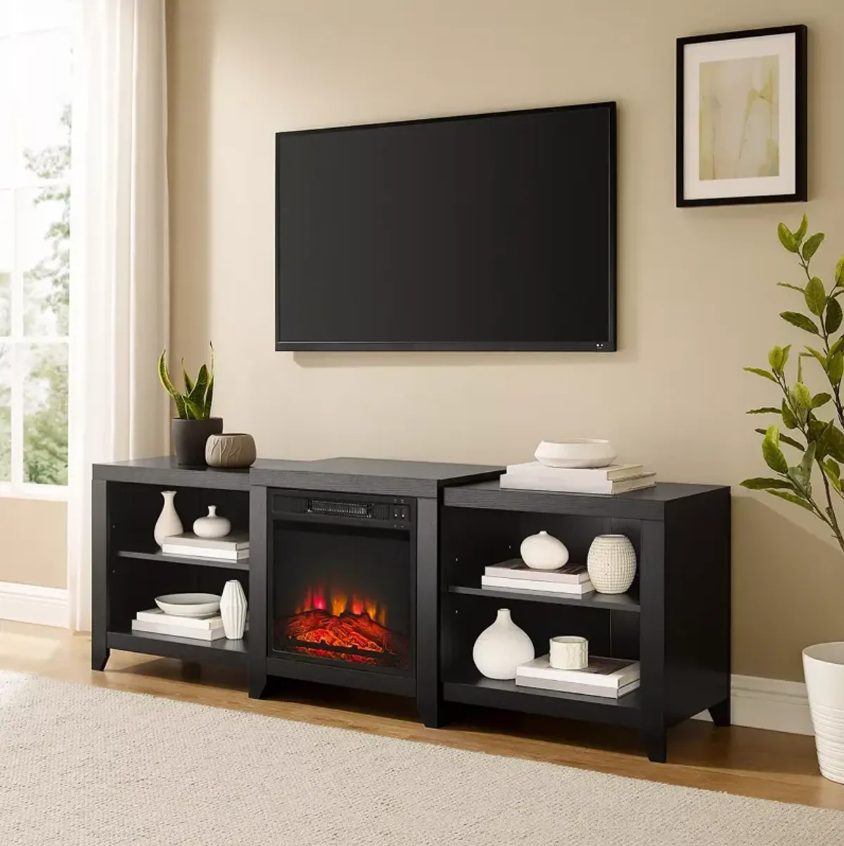 Crosley Ronin Low Profile Fireplace TV Stand