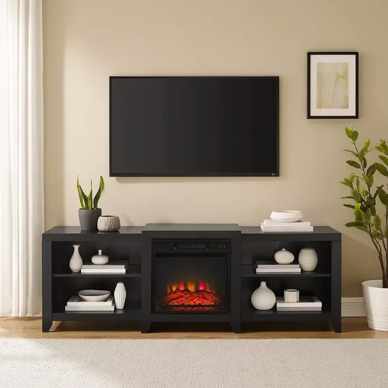 Crosley Ronin Low Profile Fireplace TV Stand