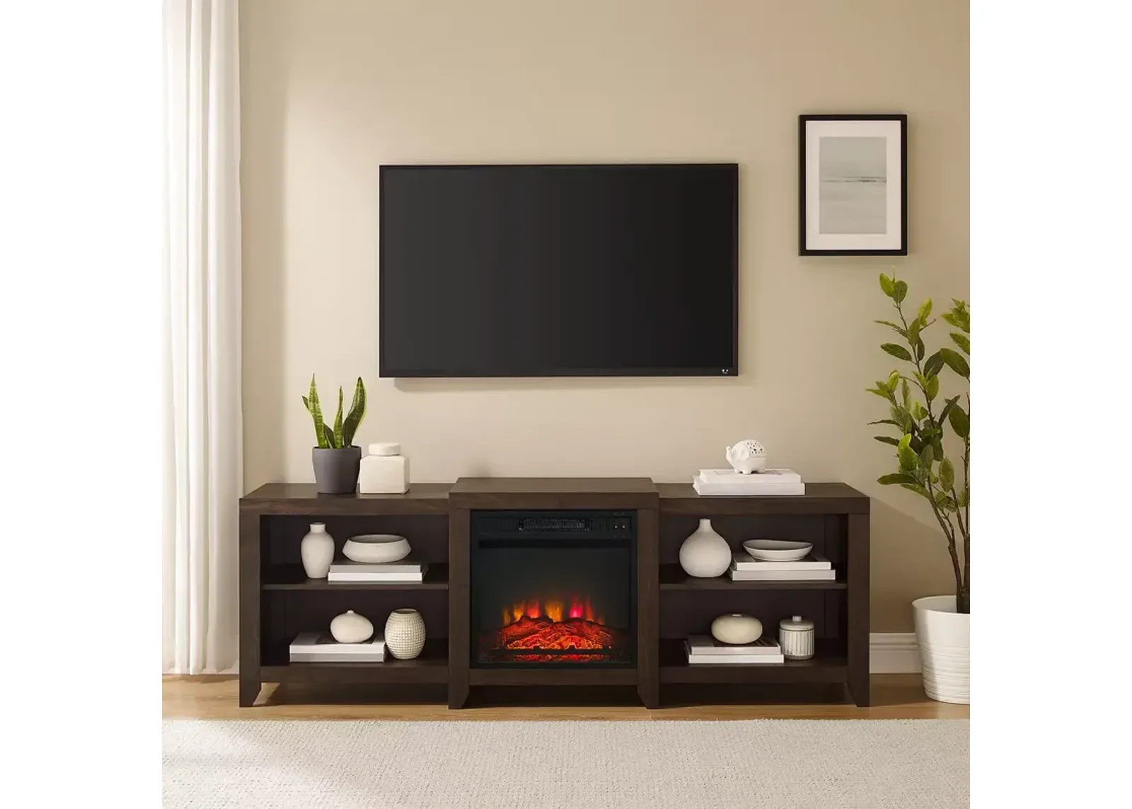 Crosley Ronin Low Profile Fireplace TV Stand