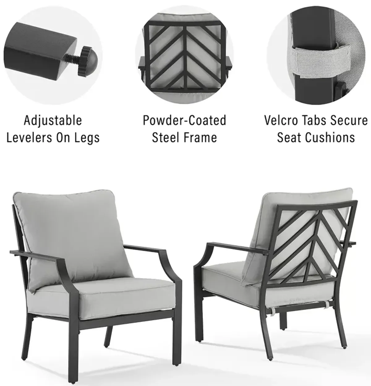 Crosley Otto 2 Piece Outdoor Chair Set