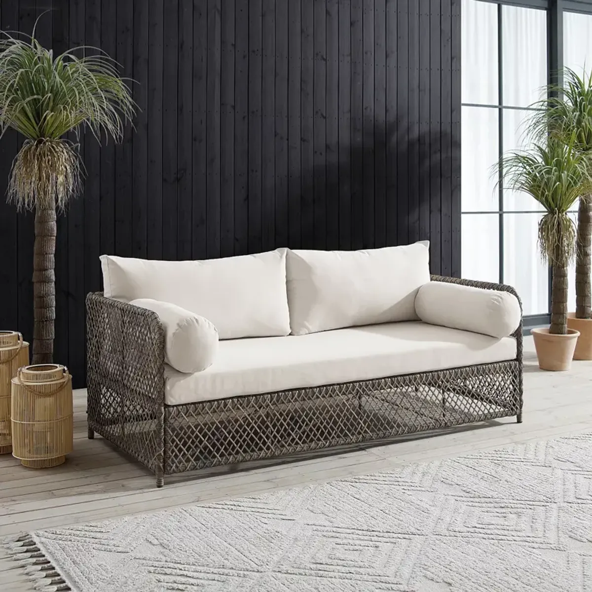 Crosley Granite Bay Wicker Outdoor Sofa