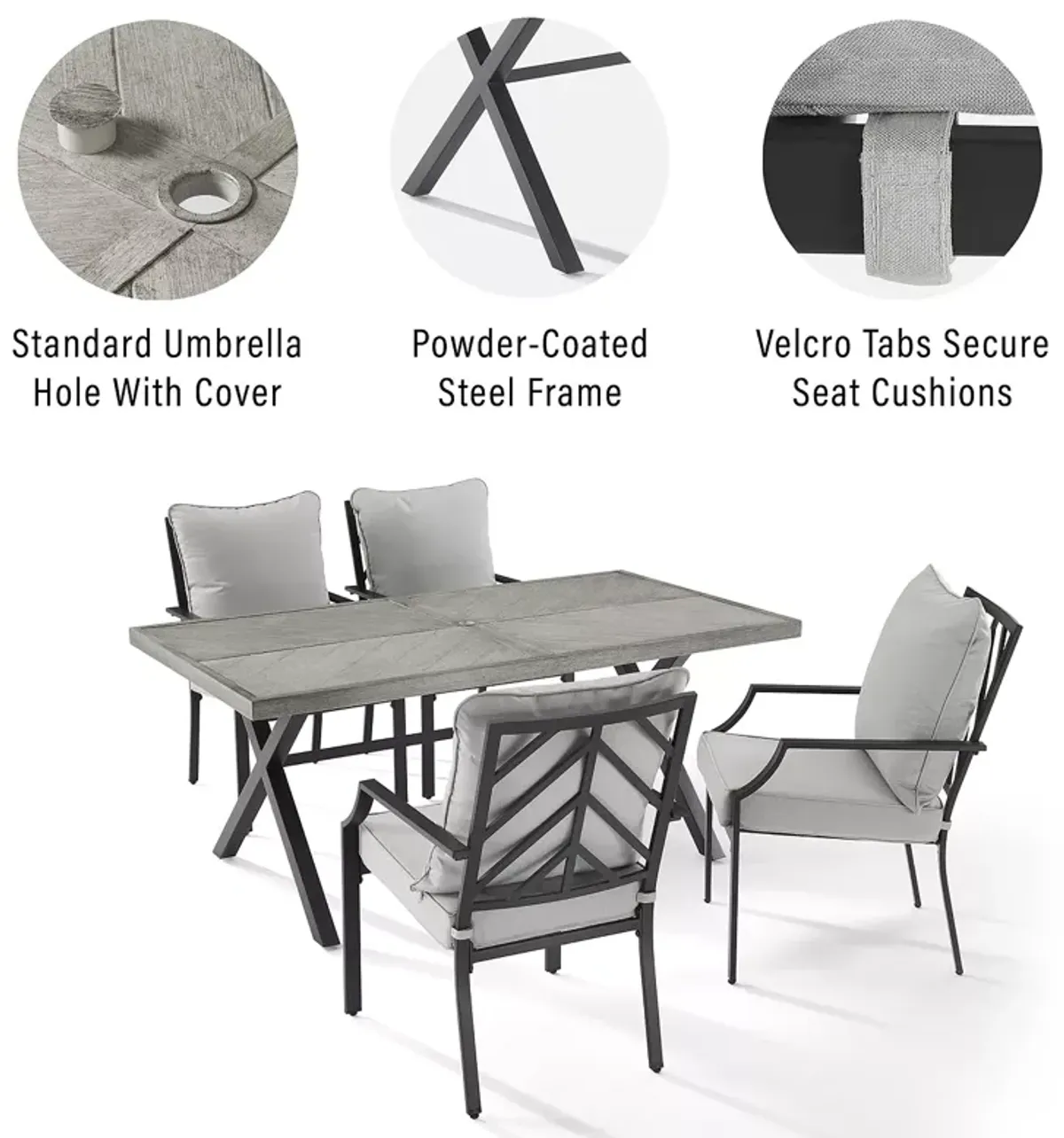 Crosley Otto 5 Piece Outdoor Dining Set