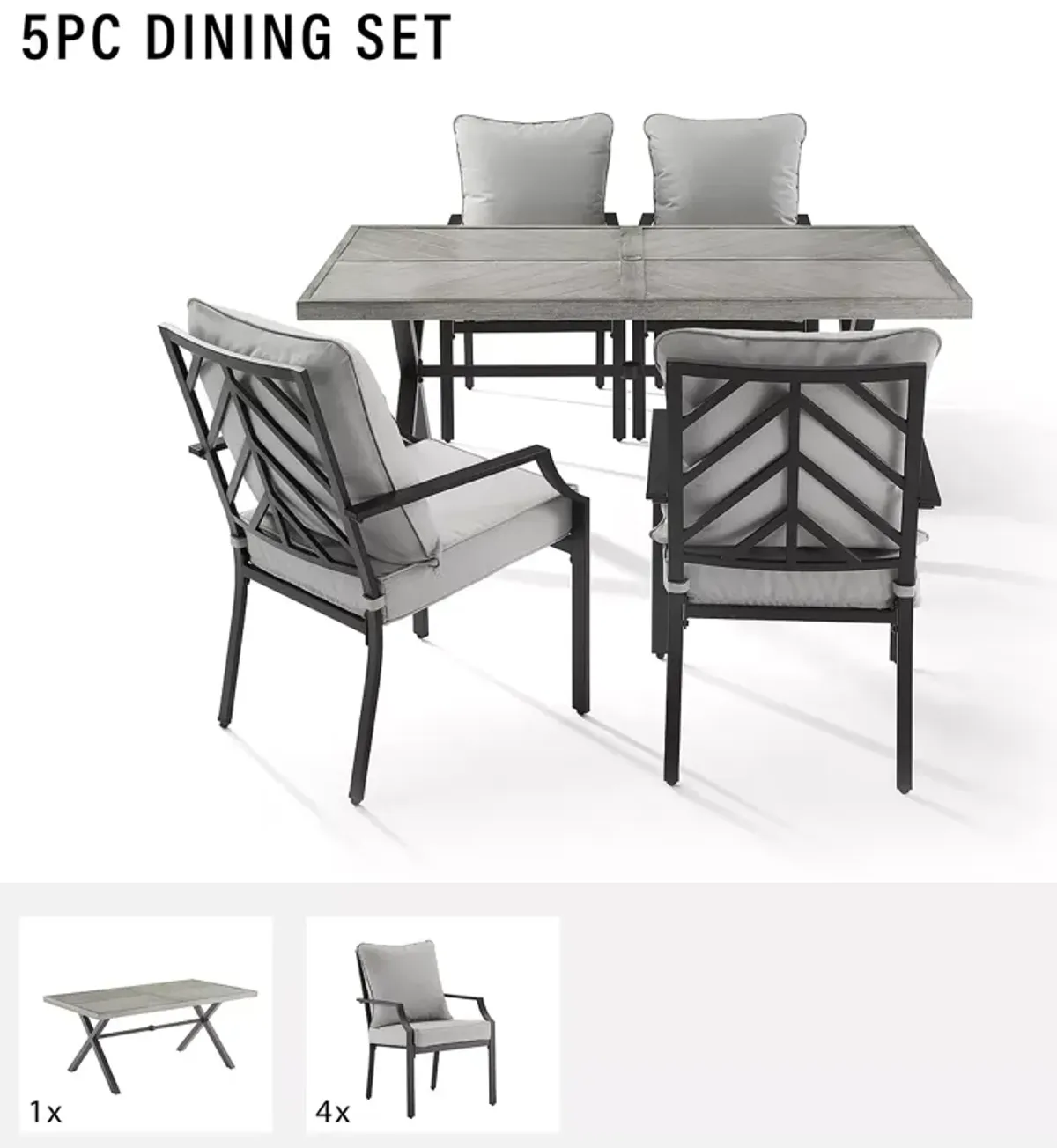 Crosley Otto 5 Piece Outdoor Dining Set