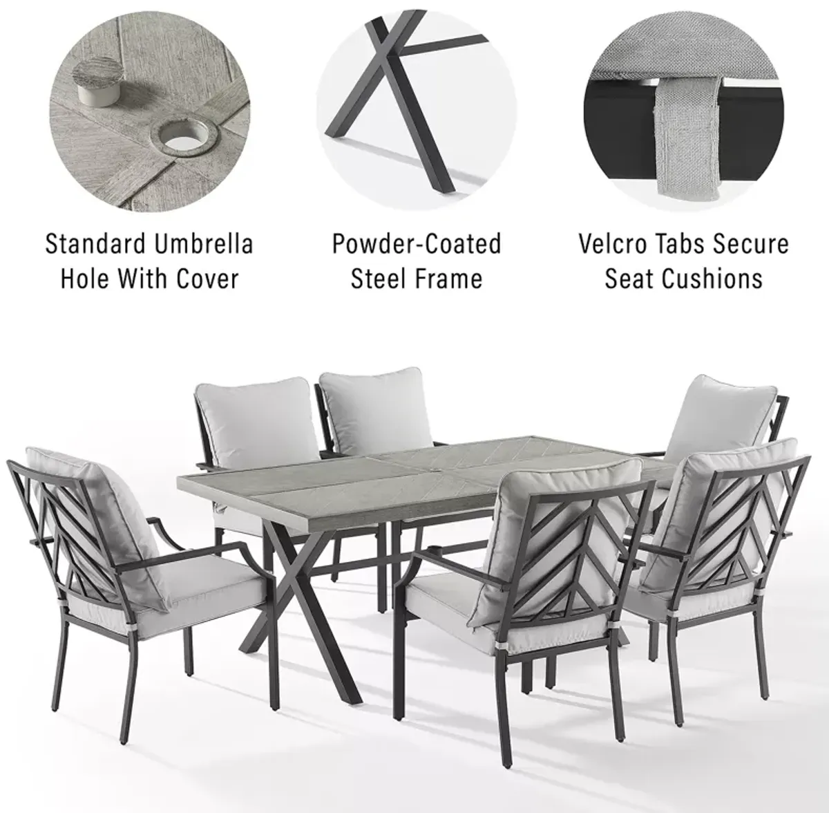 Crosley Otto 7 Piece Outdoor Dining Set