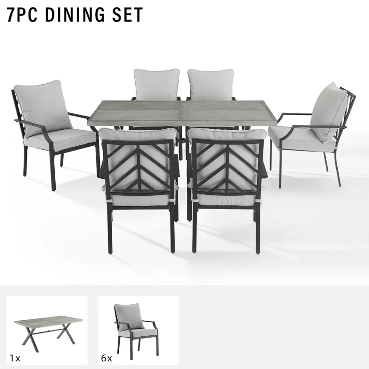 Crosley Otto 7 Piece Outdoor Dining Set