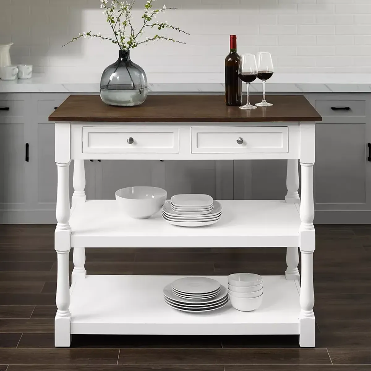 Crosley Caitlyn Wood Top Kitchen Island