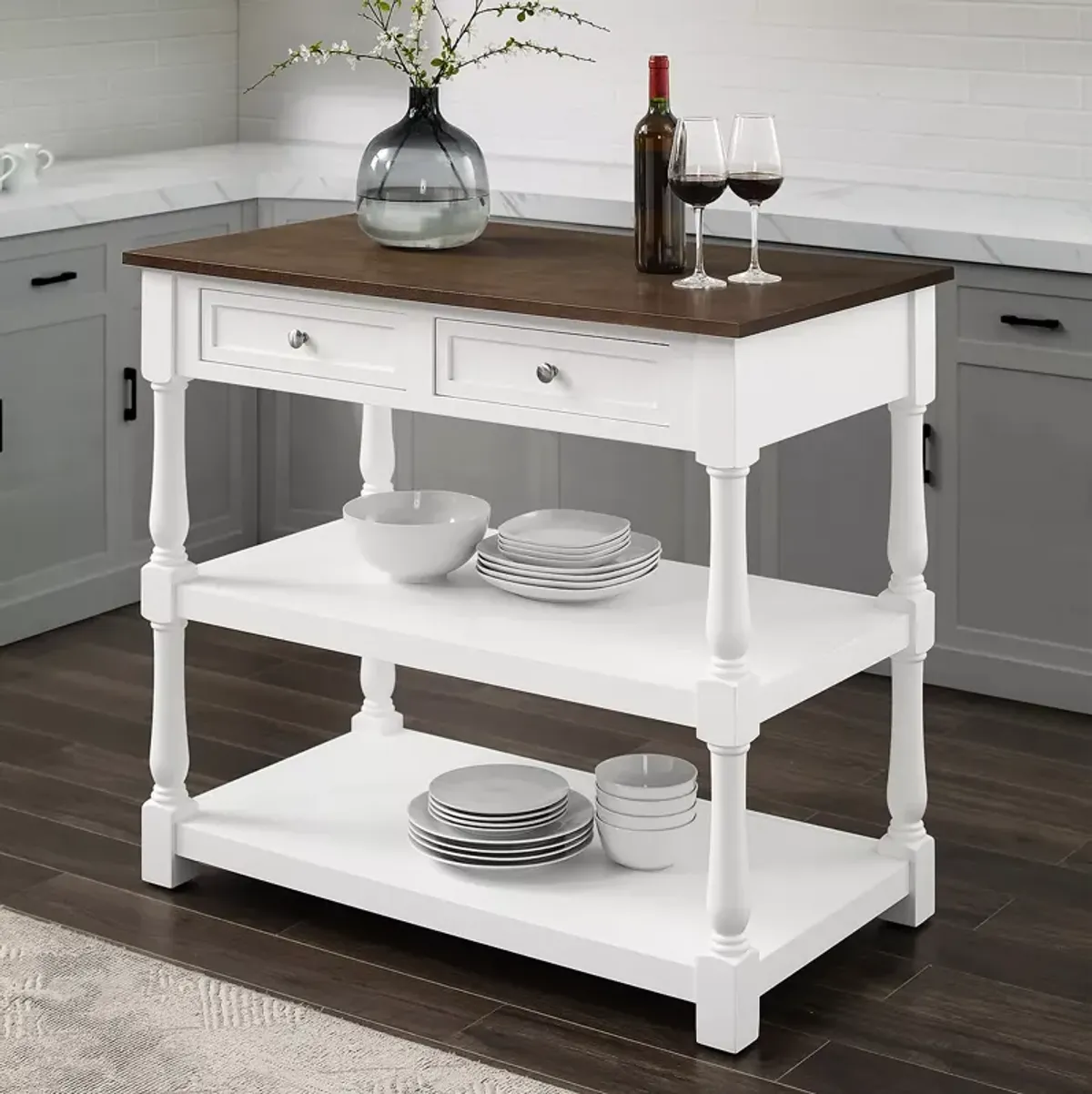 Crosley Caitlyn Wood Top Kitchen Island