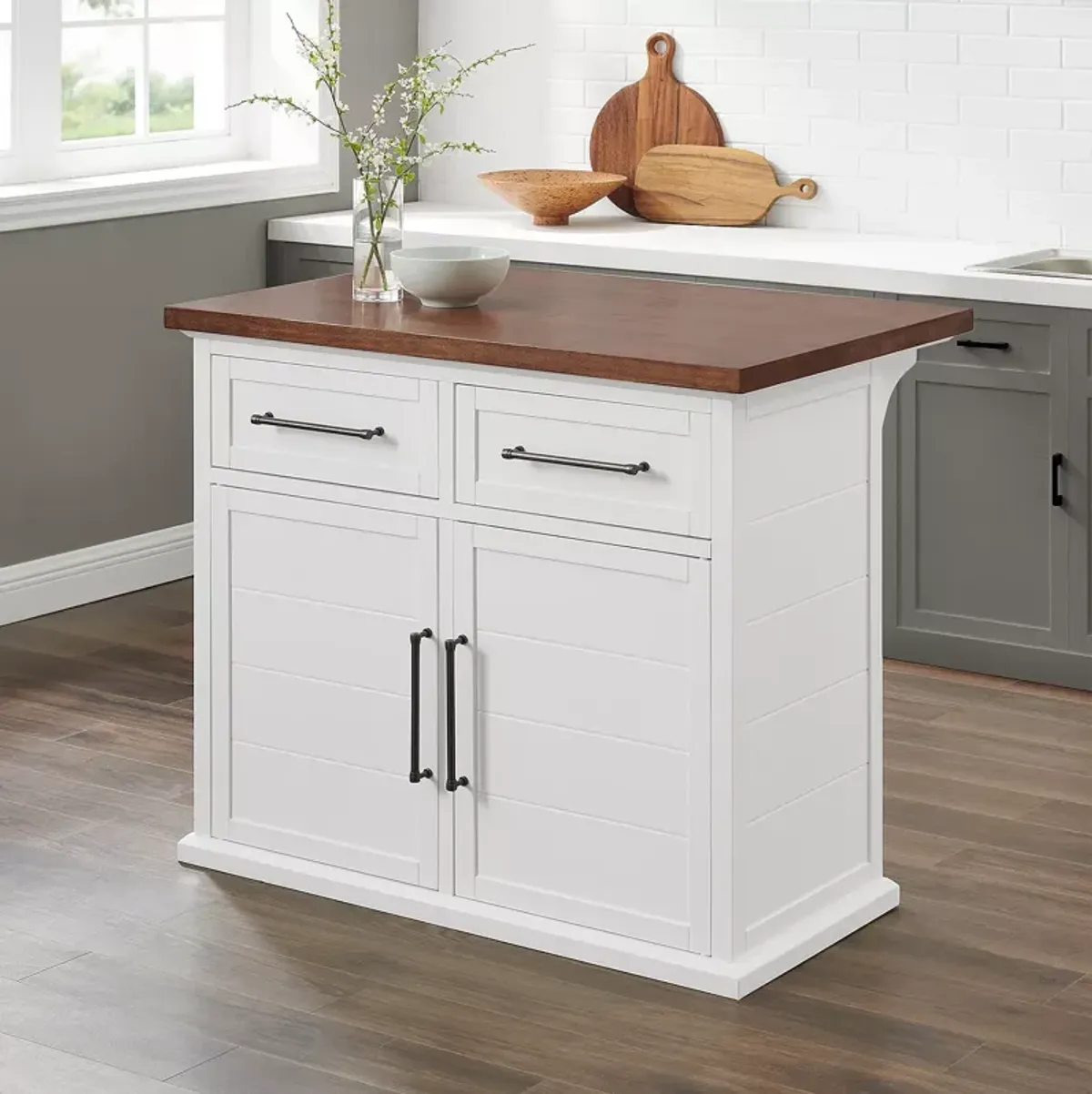 Crosley Bartlett Wood Top Kitchen Island