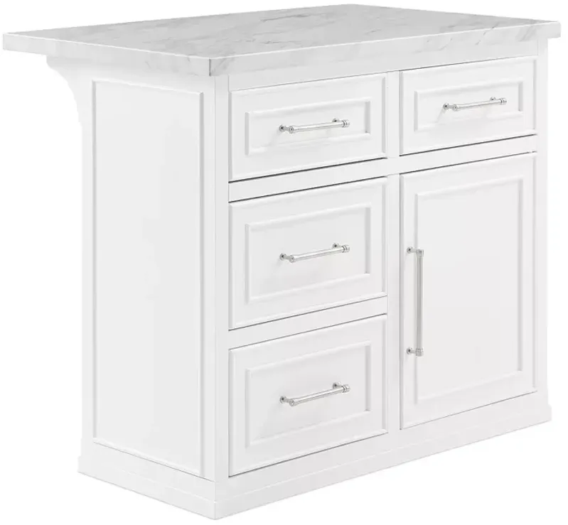 Crosley Cutler Faux Marble Top Kitchen Island