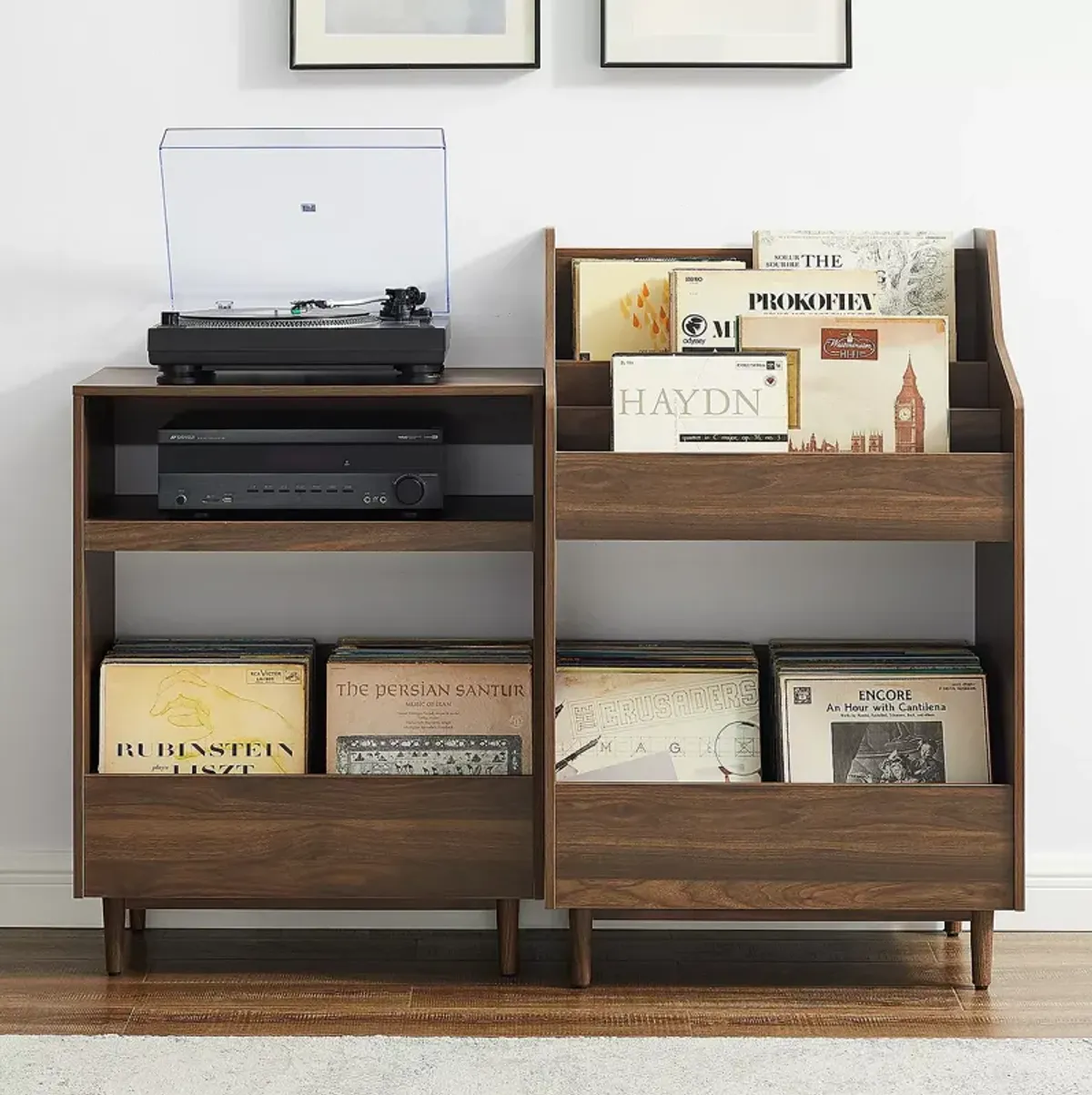 Crosley Liam 2-Piece Record Player Stand and Vinyl Storage Set