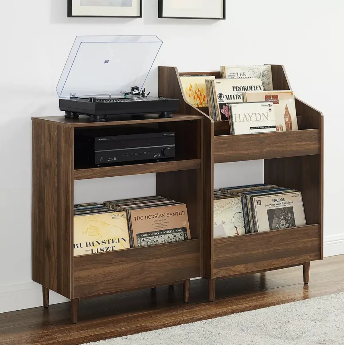 Crosley Liam 2-Piece Record Player Stand and Vinyl Storage Set