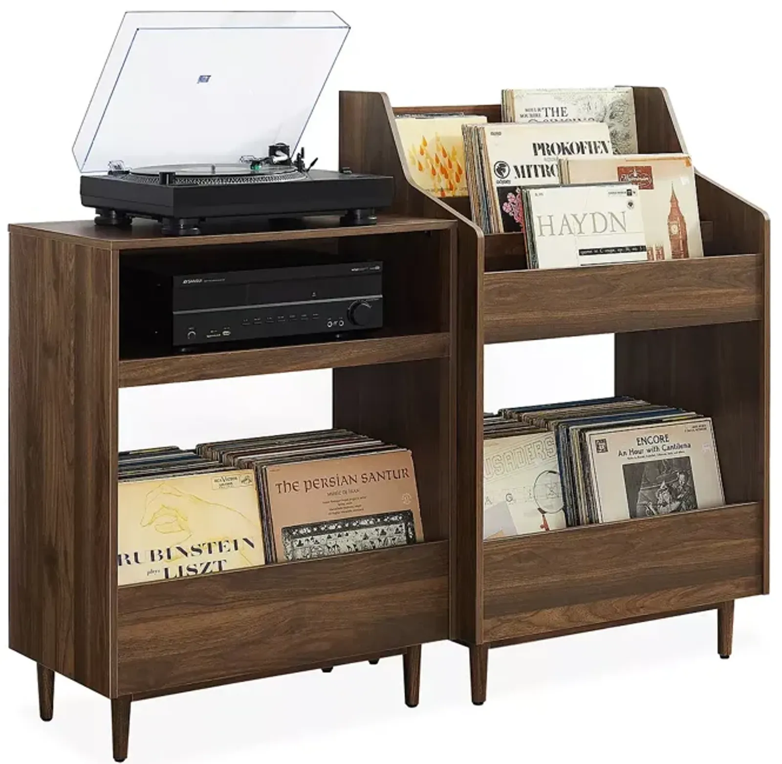 Crosley Liam 2-Piece Record Player Stand and Vinyl Storage Set