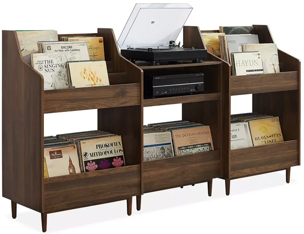 Crosley Liam 3-Piece Record Player Stand and Vinyl Storage Set