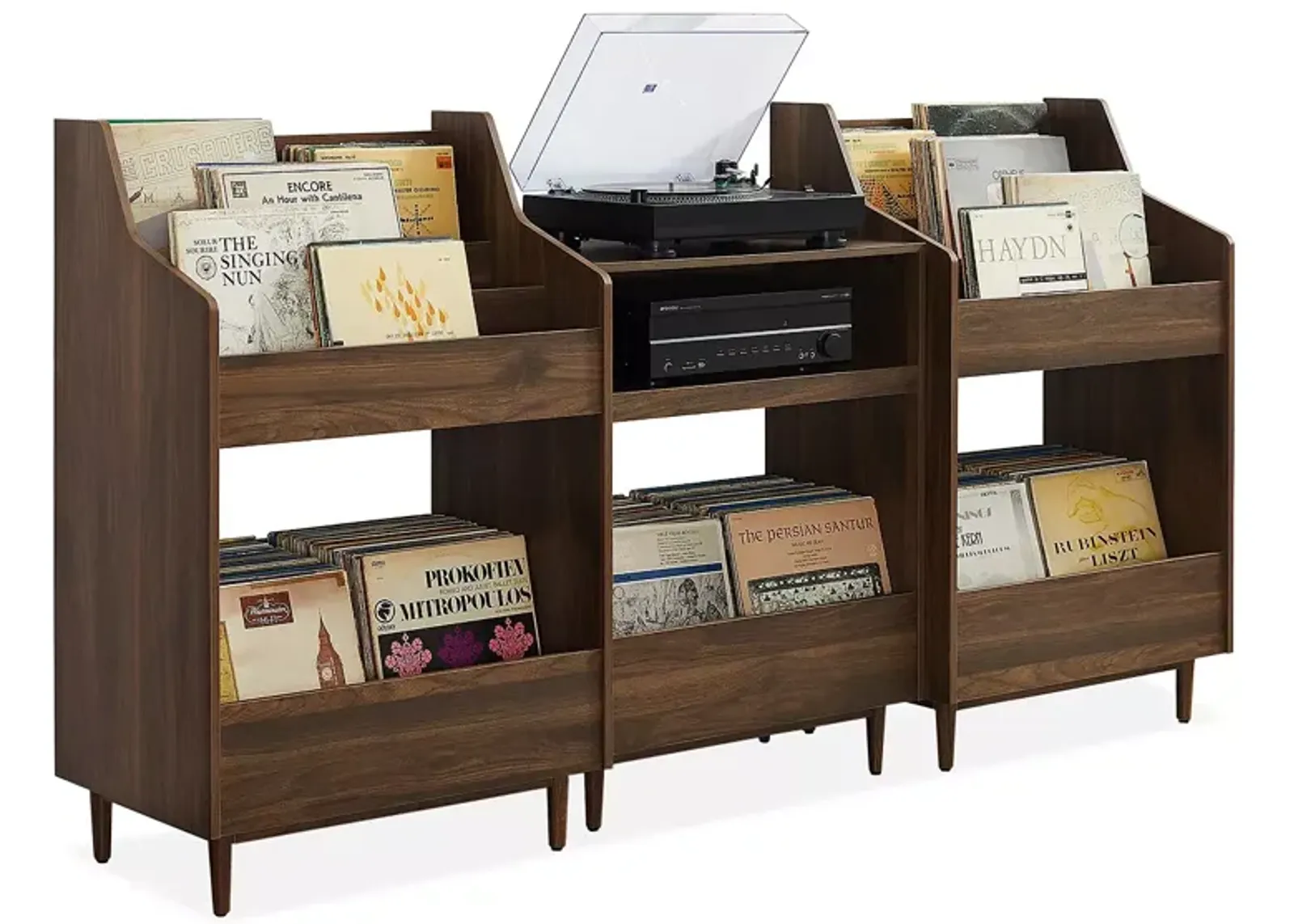 Crosley Liam 3-Piece Record Player Stand and Vinyl Storage Set