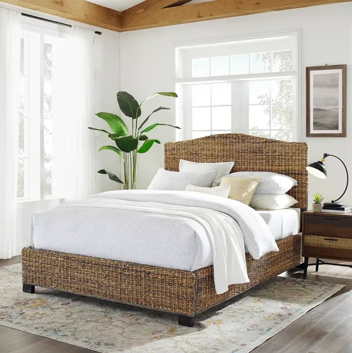 Crosley Serena Rattan King Bed