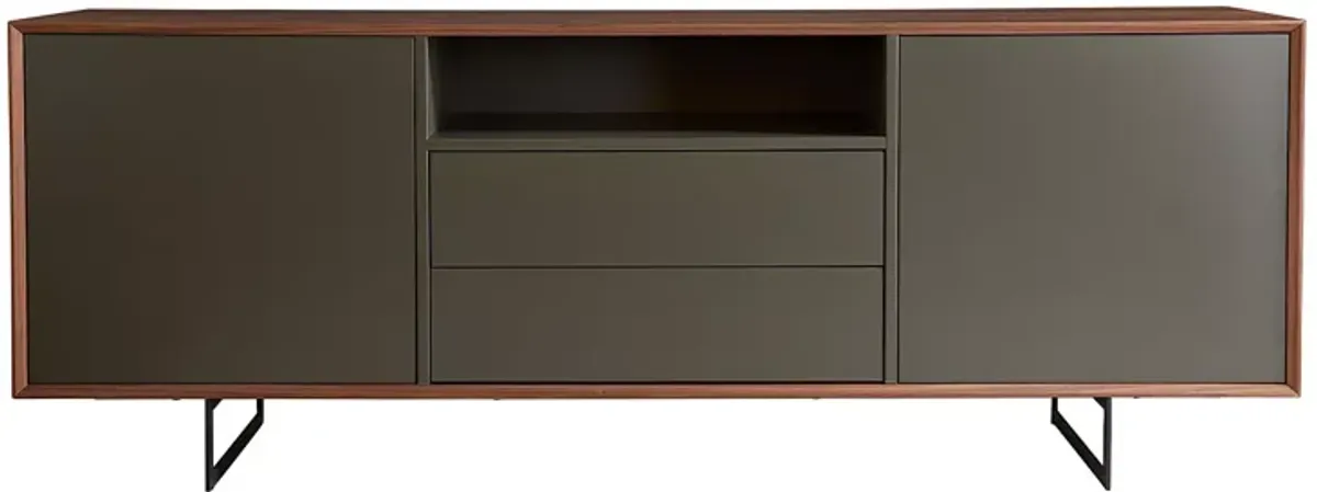 Euro Style Anderson 79" Sideboard in Walnut and Dark Gray