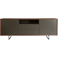 Euro Style Anderson 79" Sideboard in Walnut and Dark Gray