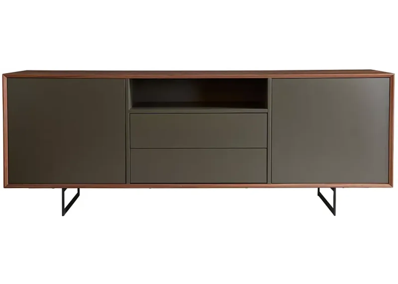 Euro Style Anderson 79" Sideboard in Walnut and Dark Gray