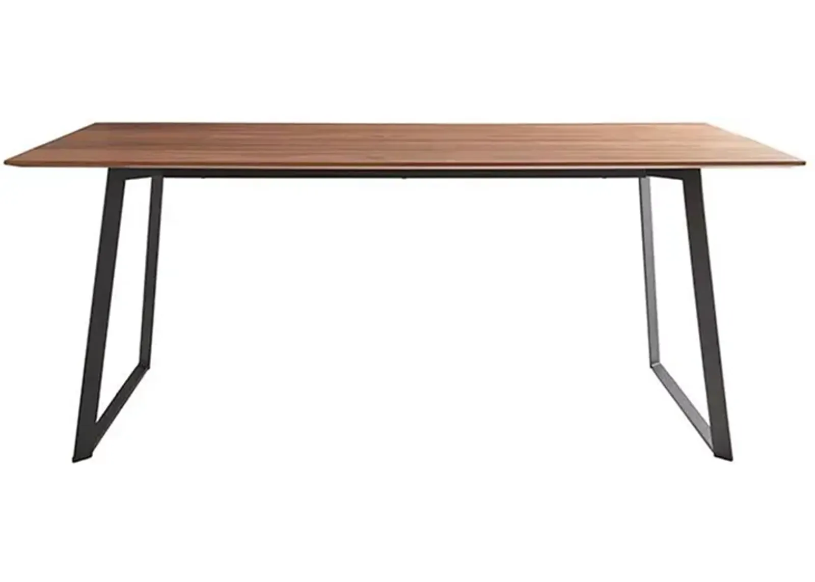 Euro Style Anderson 71" Rectangular Table in American Walnut with Black Steel Base