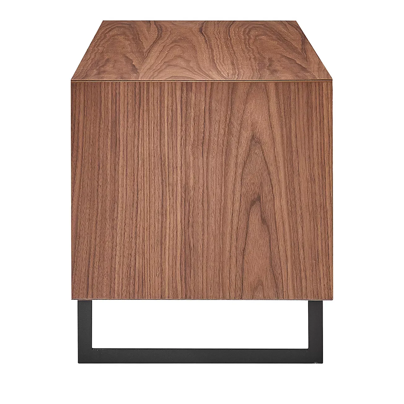 Euro Style Anderson 48" Media Stand in Walnut and Dark Gray with Black Steel Base