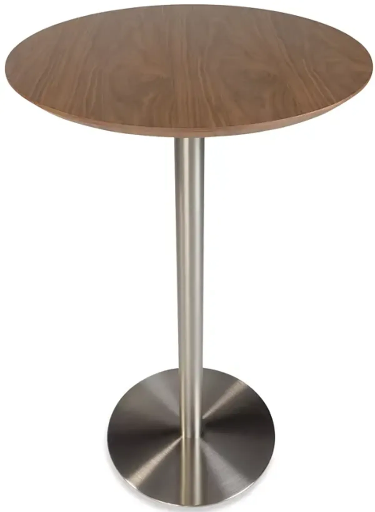 Euro Style Cookie-B 26" Bar Table with Brushed Stainless Steel Column and Base