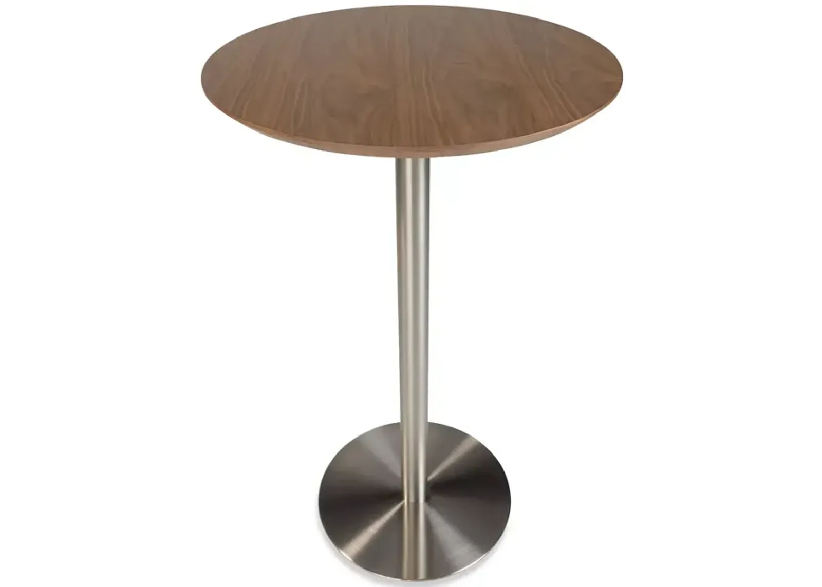 Euro Style Cookie-B 26" Bar Table with Brushed Stainless Steel Column and Base