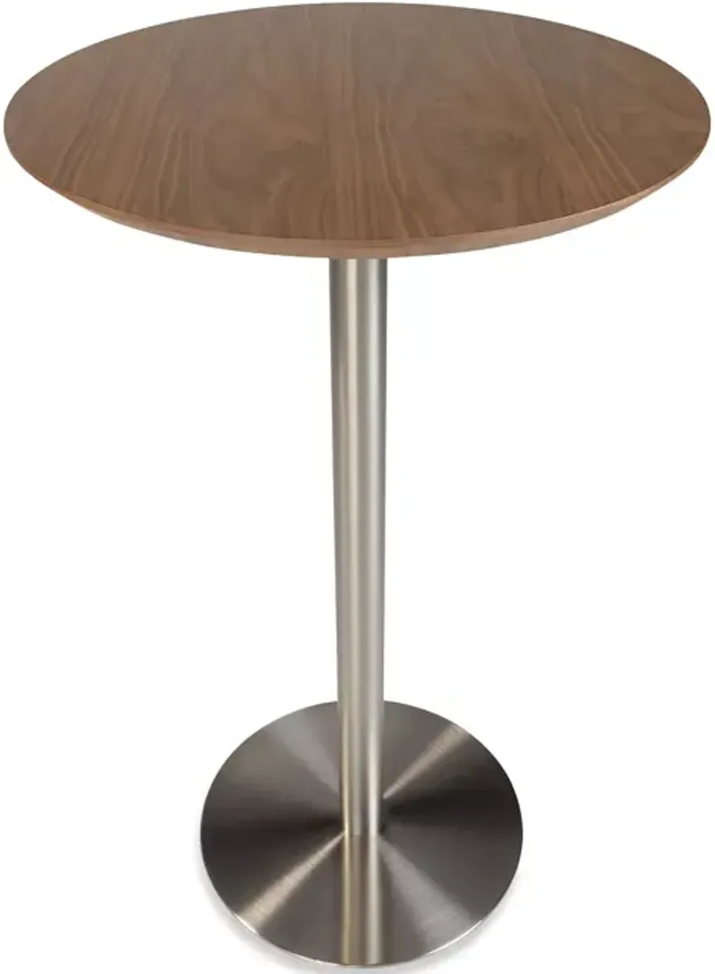 Euro Style Cookie-B 26" Bar Table with Brushed Stainless Steel Column and Base