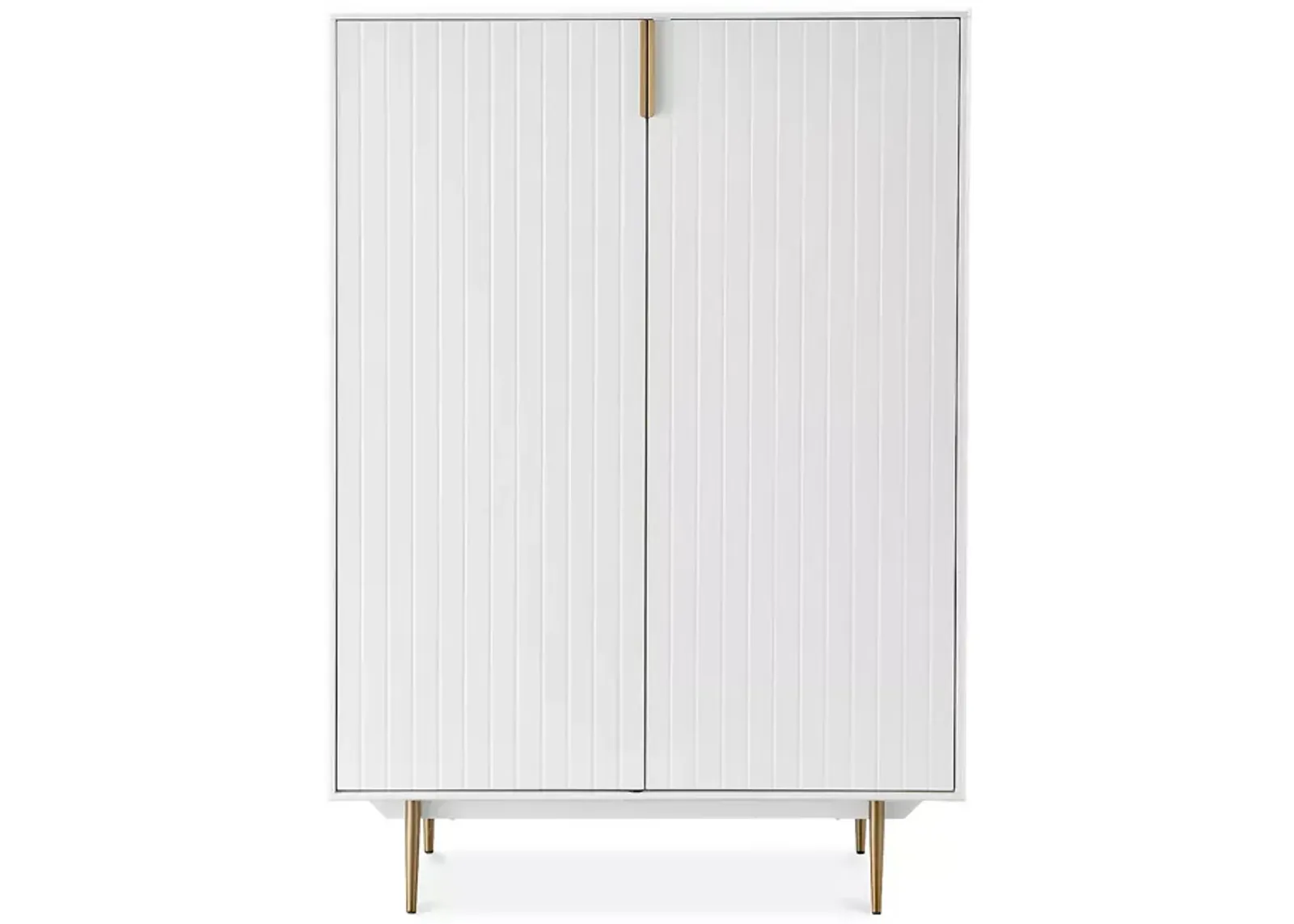 Euro Style Norna Cabinet in Matte White with Brass Legs