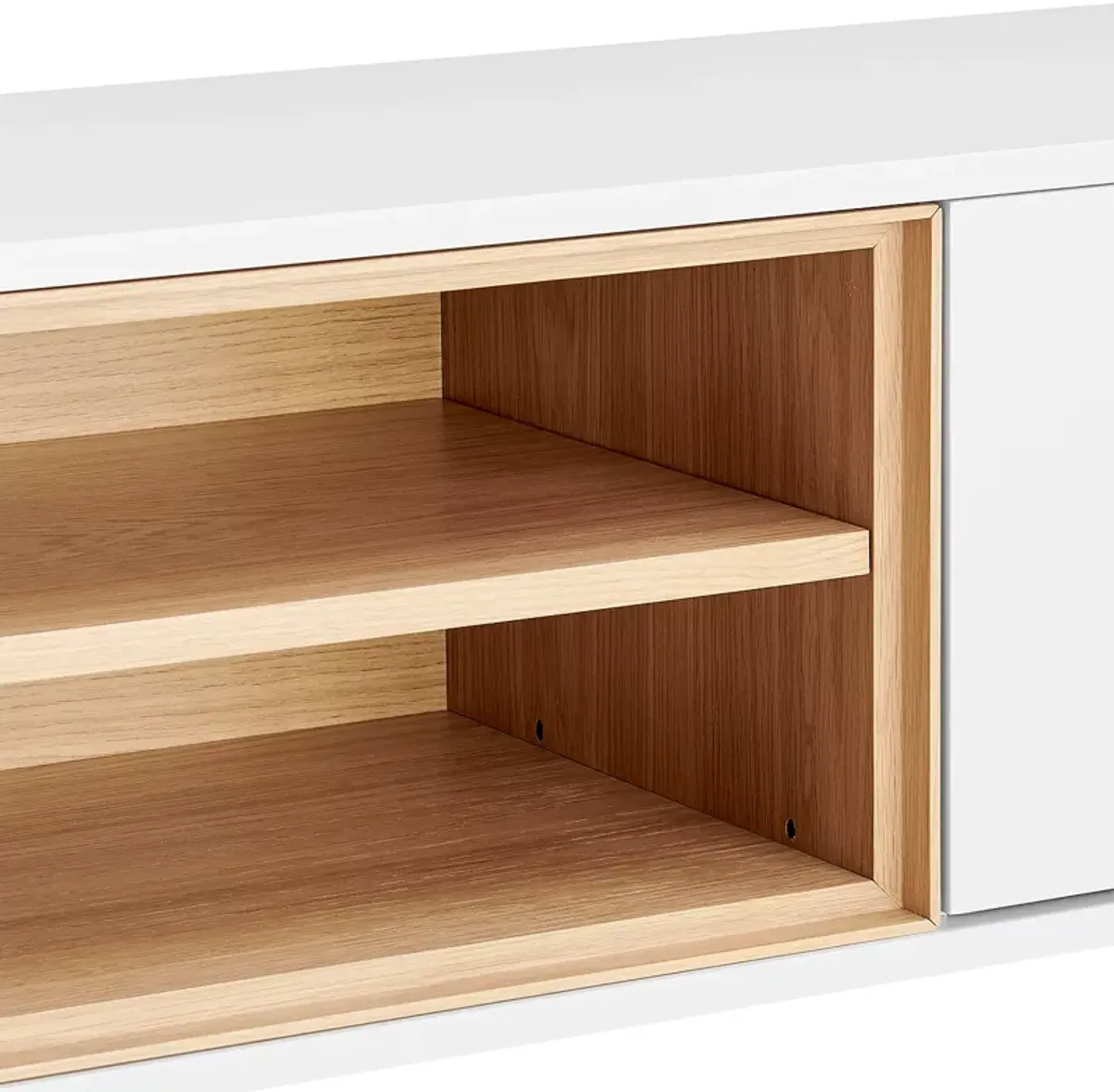 Euro Style Bodie 71" Media Stand in White and Oak