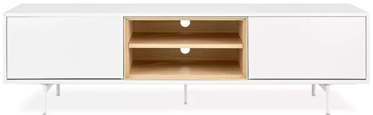 Euro Style Bodie 71" Media Stand in White and Oak