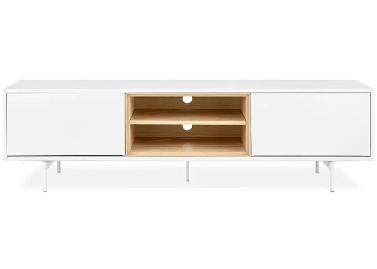 Euro Style Bodie 71" Media Stand in White and Oak