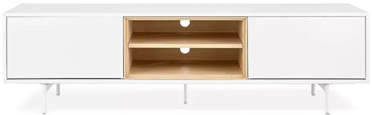 Euro Style Bodie 71" Media Stand in White and Oak