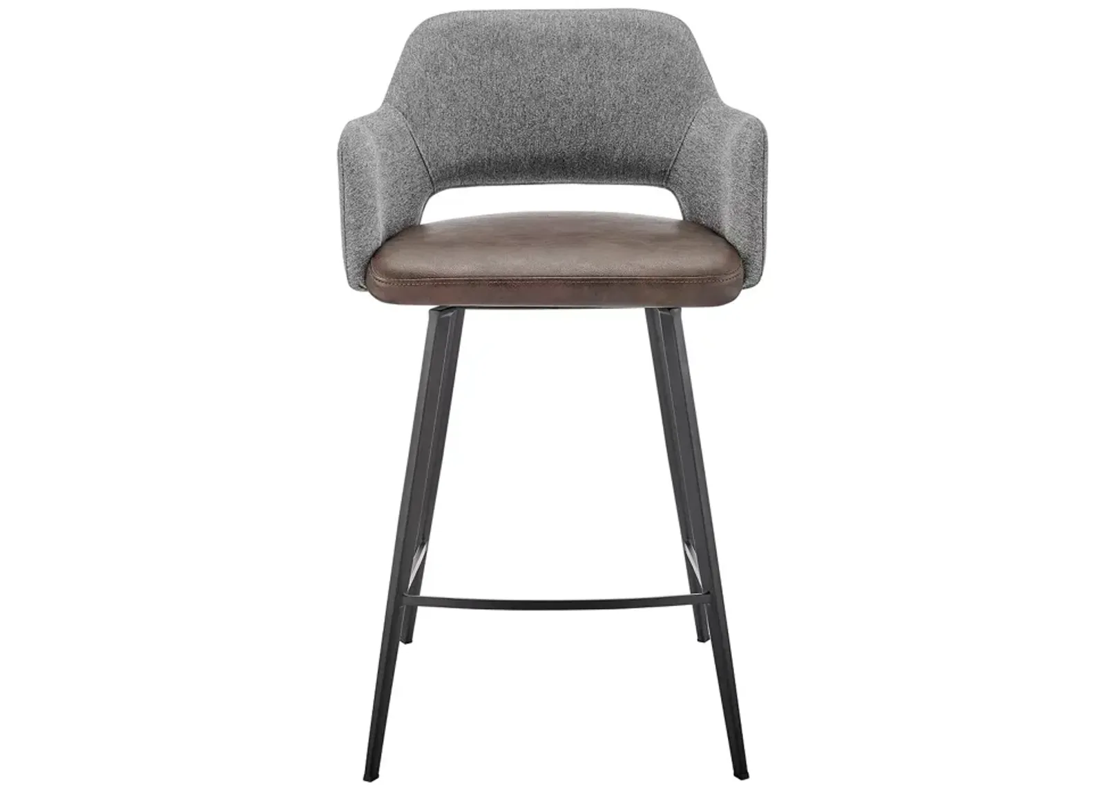 Euro Style Desi Swivel Counter Stool with Black Base