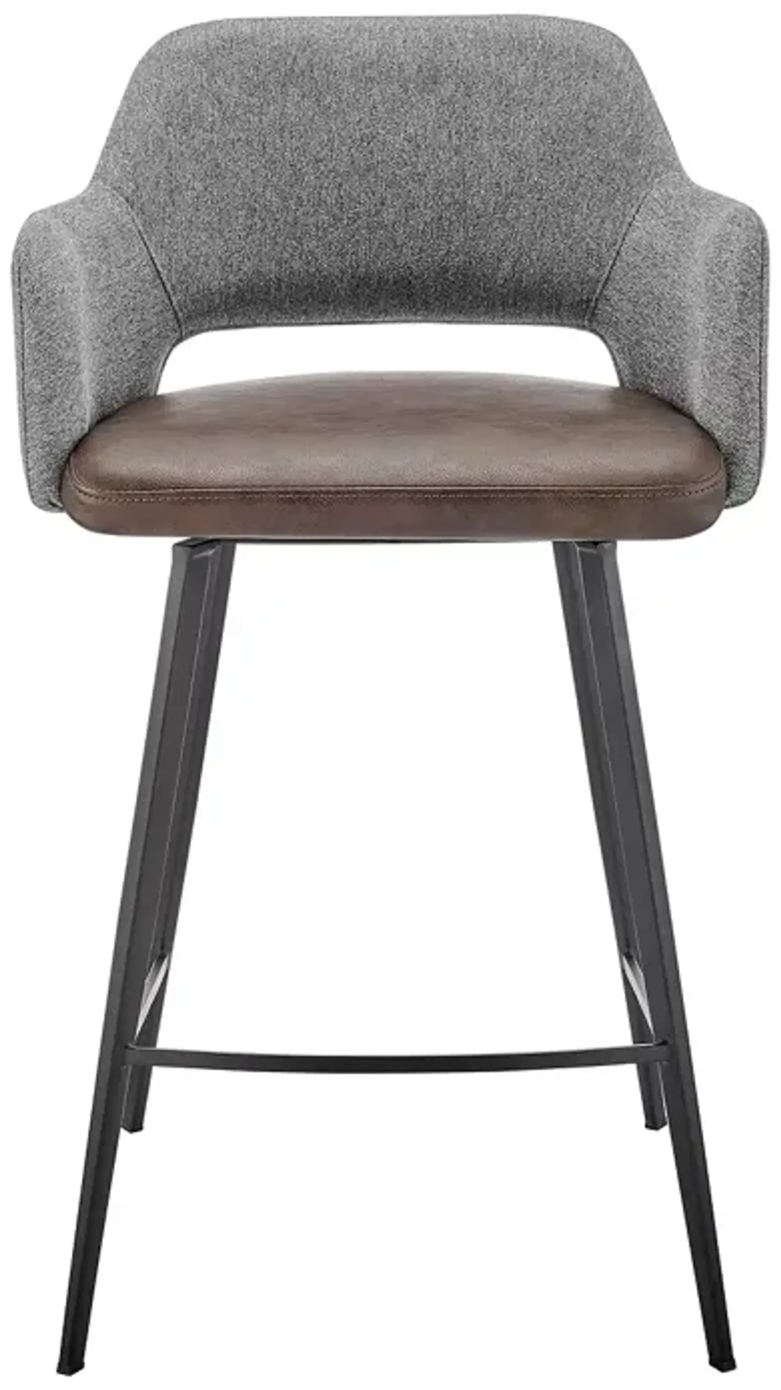 Euro Style Desi Swivel Counter Stool with Black Base