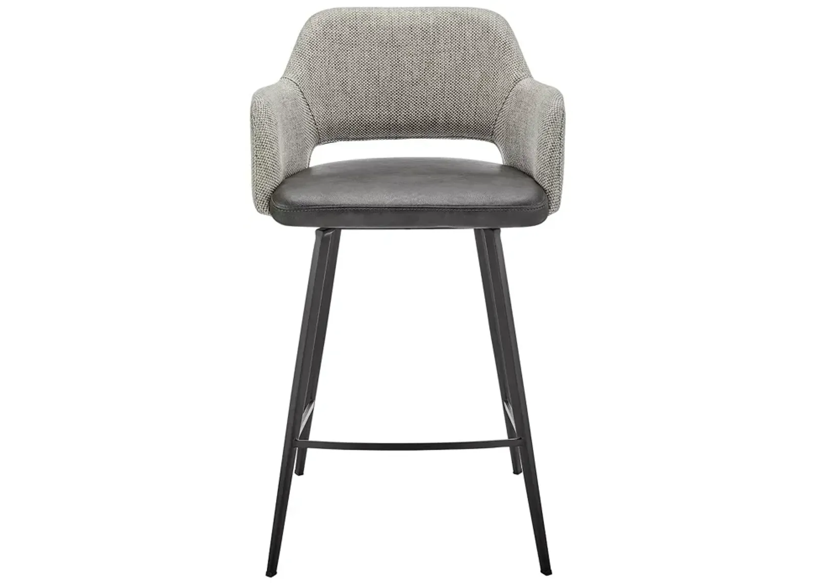 Euro Style Desi Swivel Counter Stool with Black Base