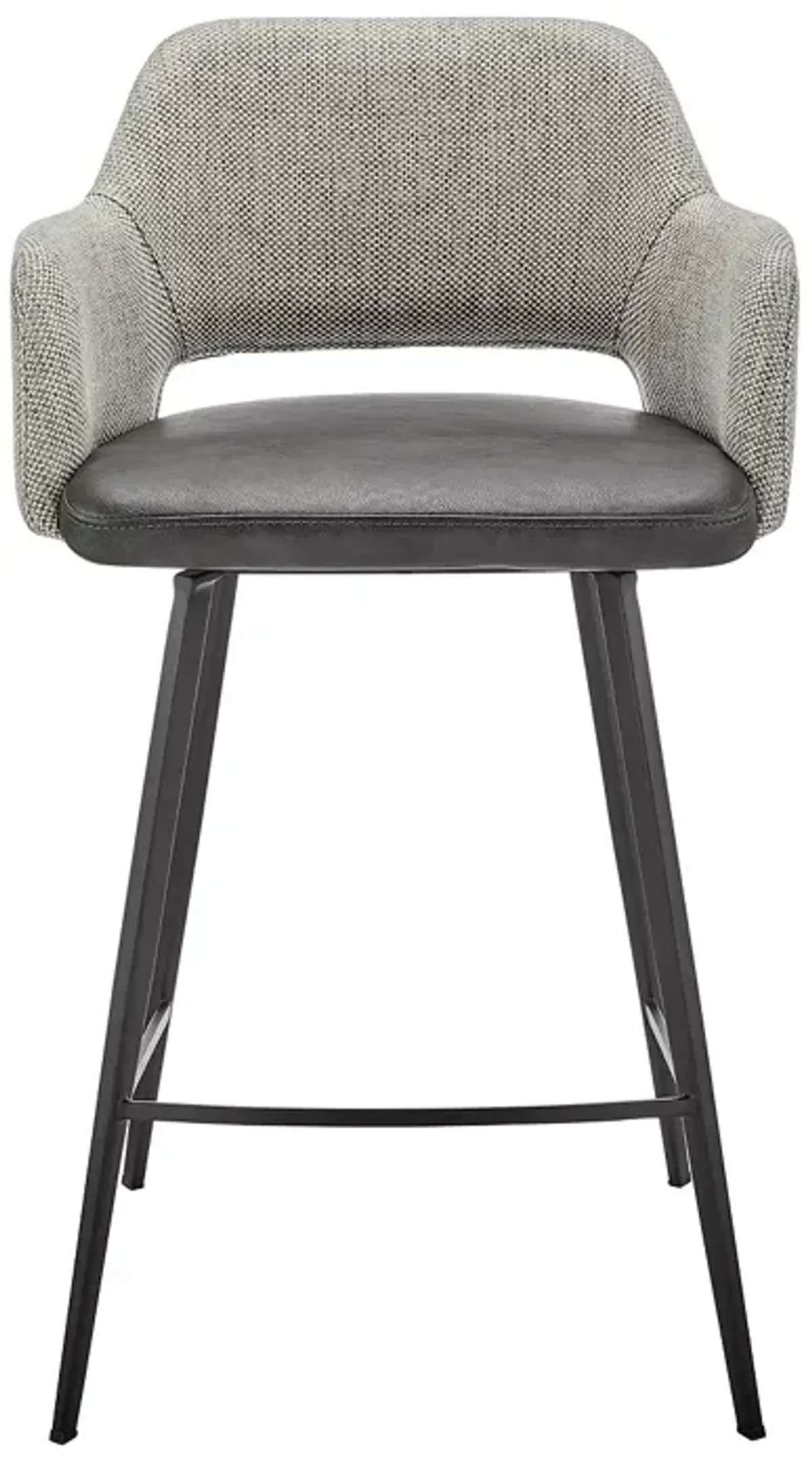 Euro Style Desi Swivel Counter Stool with Black Base