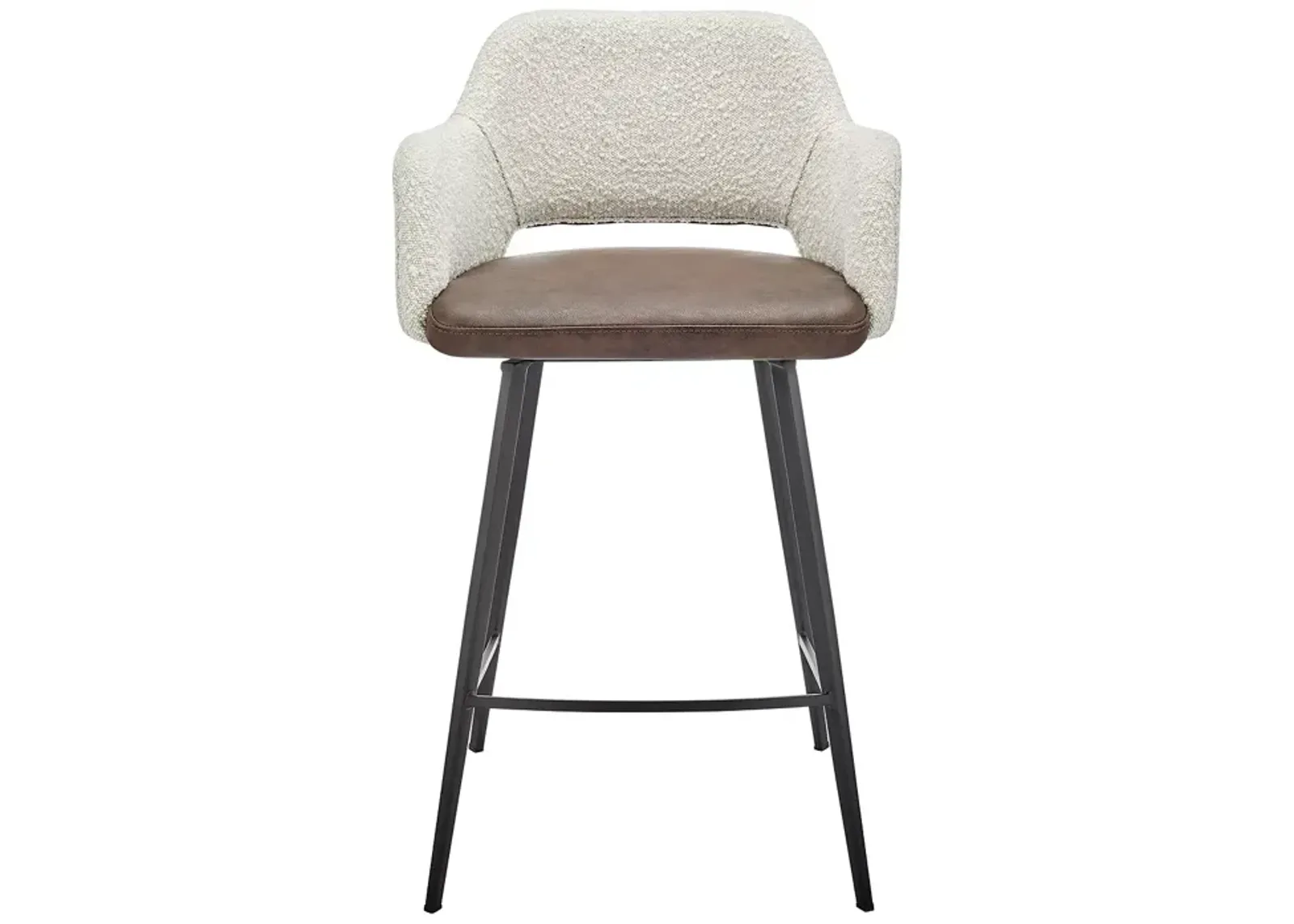 Euro Style Desi Swivel Counter Stool with Black Base