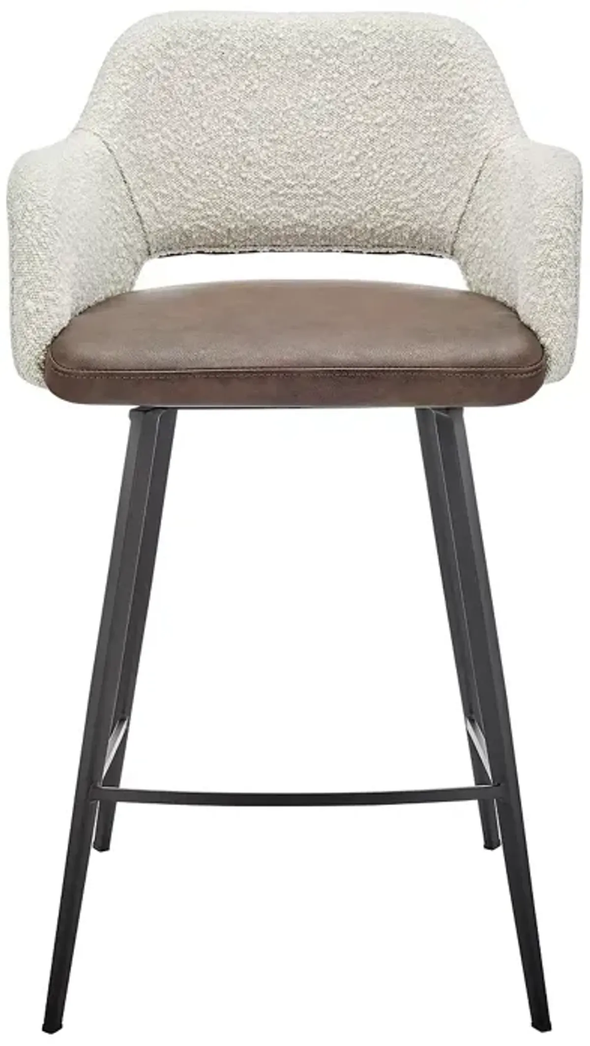 Euro Style Desi Swivel Counter Stool with Black Base