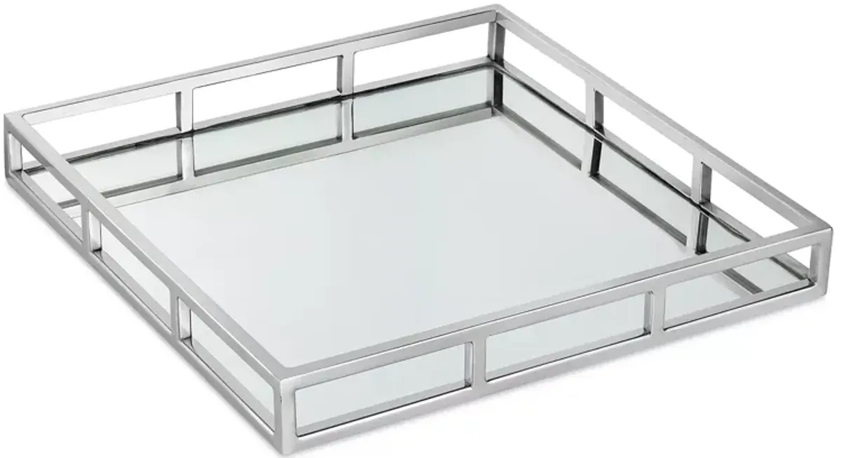 Classic Touch Large Square Mirror Tray