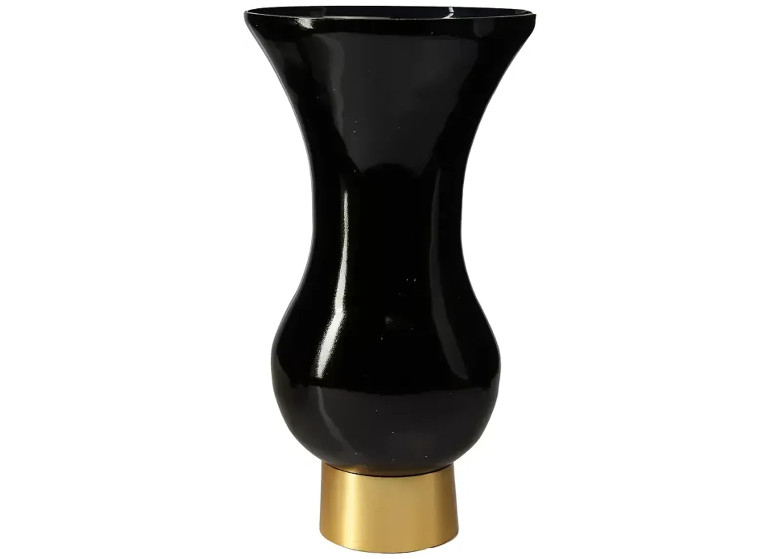 Classic Touch S Shaped Glass Vase with Gold Base