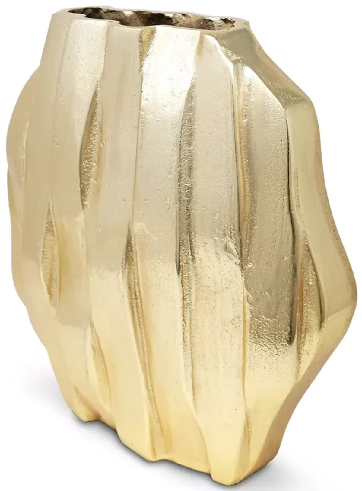 Classic Touch Gold Tone Dimensional Vase, 11"