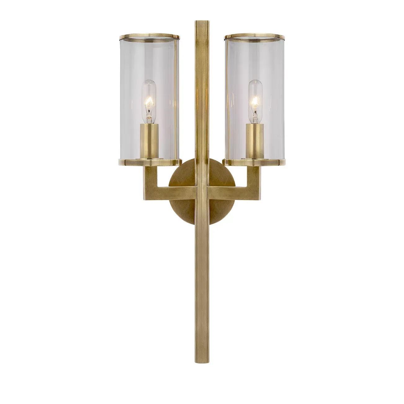 Kelly Wearstler Liaison Double Sconce with Clear Glass