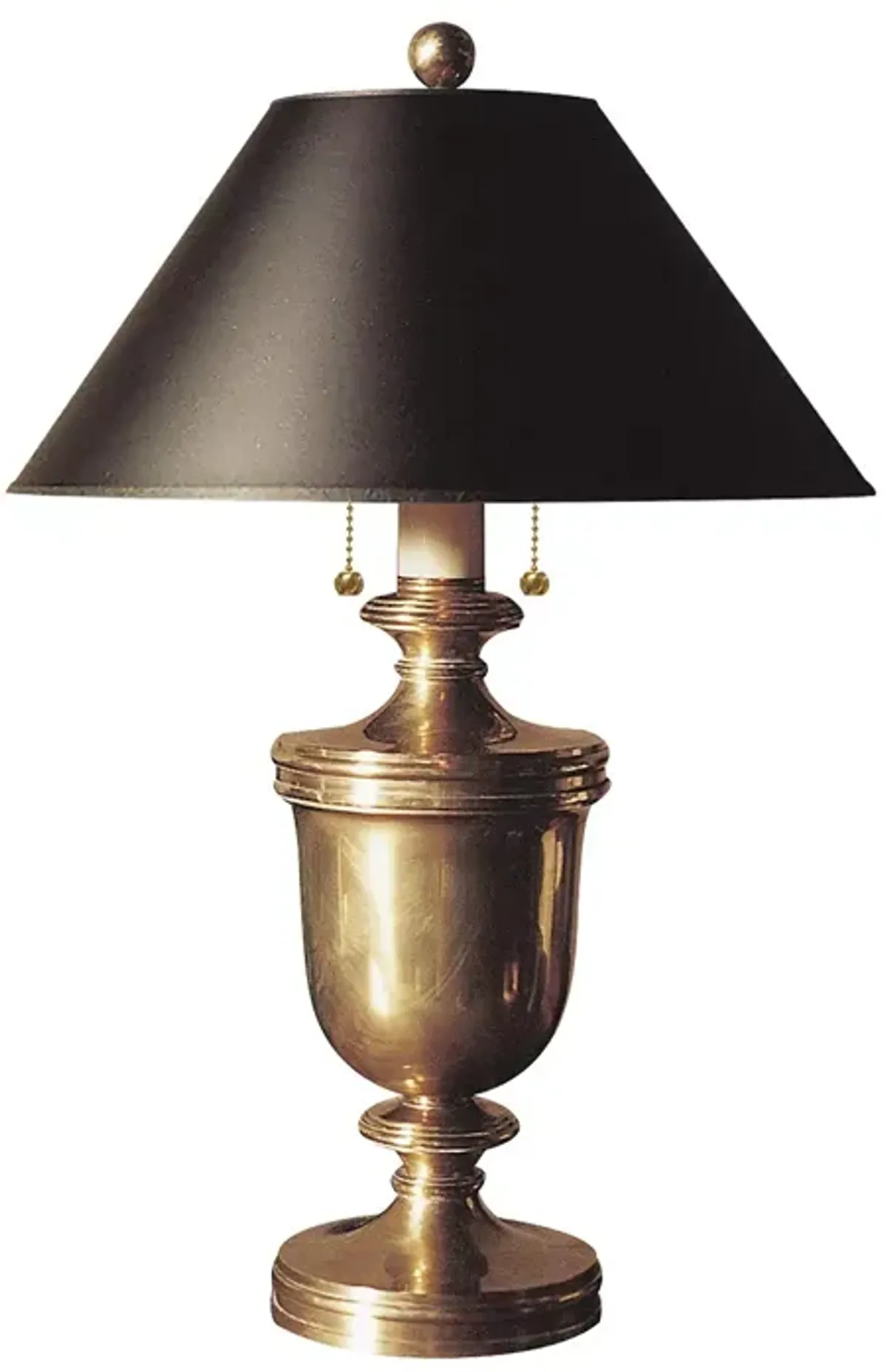 Chapman & Myers Classical Urn Form Medium Table Lamp with Black Shade