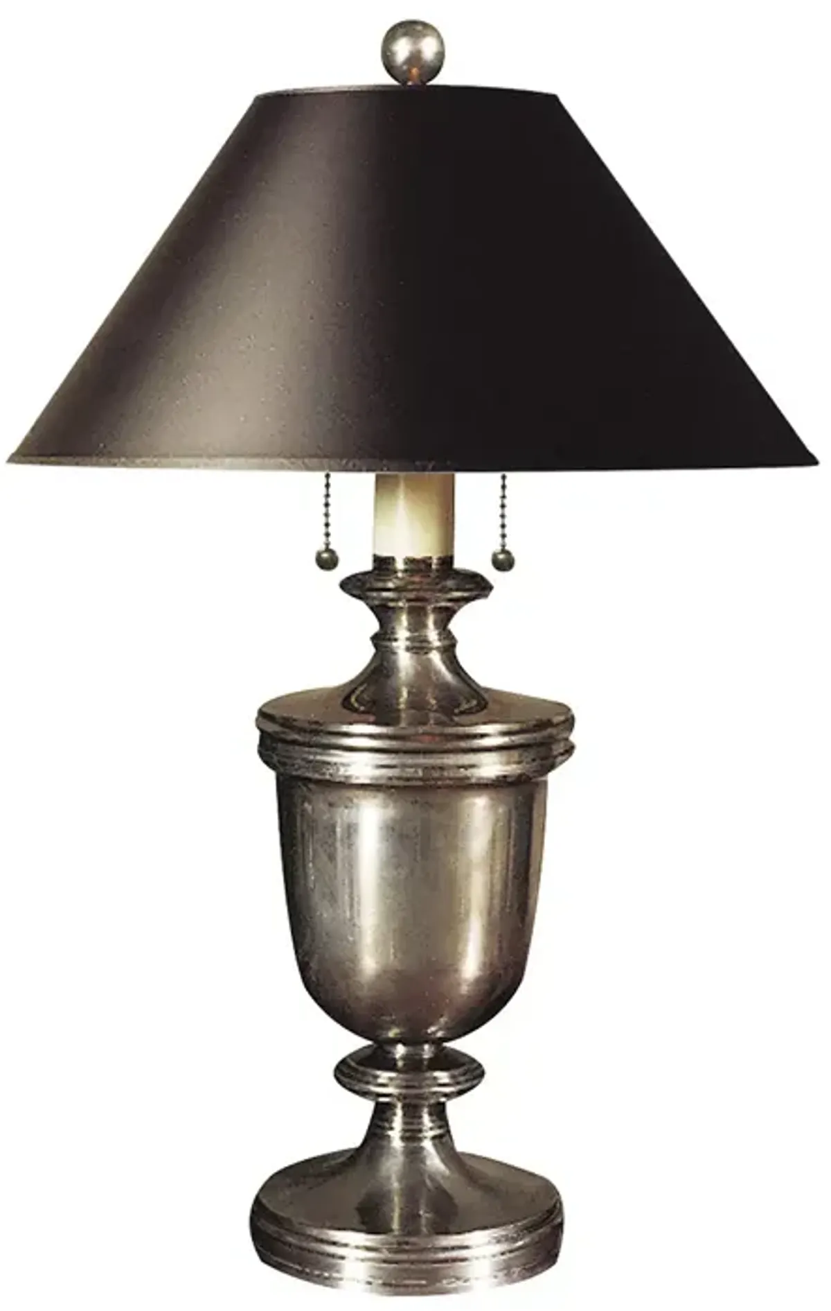 Chapman & Myers Classical Urn Form Medium Table Lamp with Black Shade