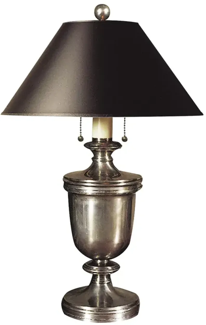 Chapman & Myers Classical Urn Form Medium Table Lamp with Black Shade