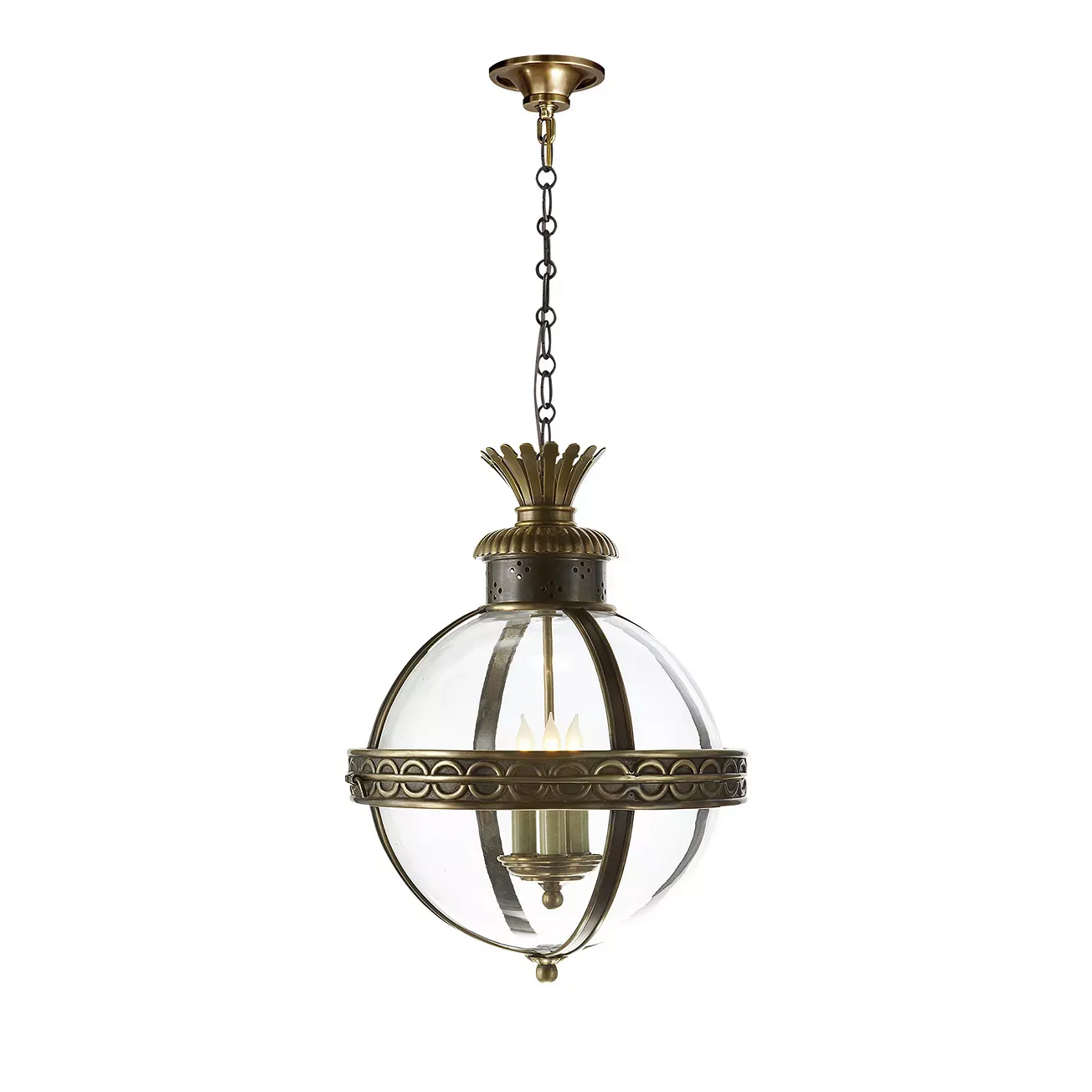 Chapman & Myers Crown Top Banded Globe Lantern