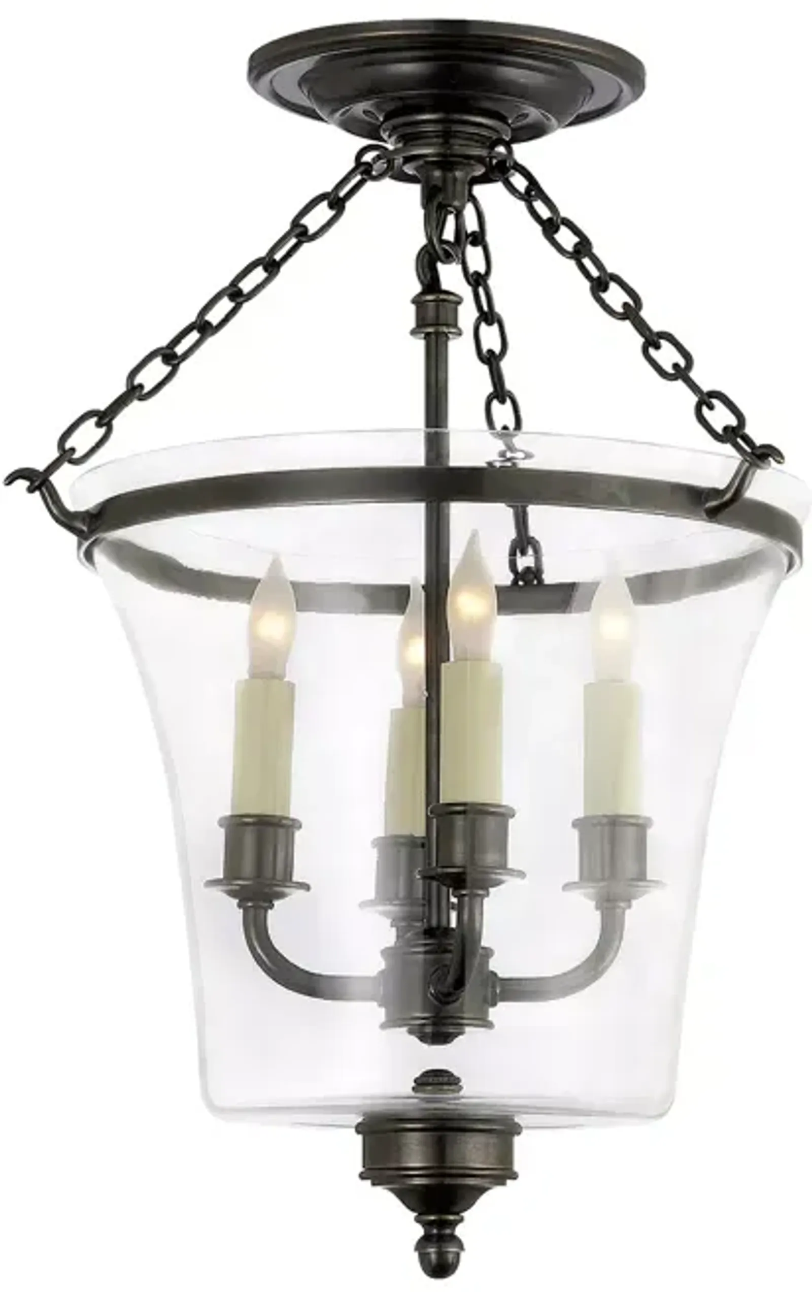 Chapman & Myers Sussex Semi-Flush Bell Jar Lantern