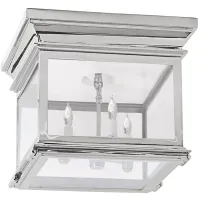 Chapman & Myers Club Small Square Flush Mount with Clear Glass Shade